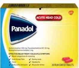 Panadol acute head cold 20 tab | بنادول لعلاج نزلات البرد الحادة